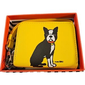 Marc Tetro Boston Terrier Zip-Around Wallet in Sunshine Yellow